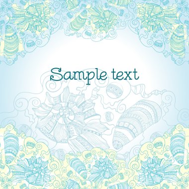 Deniz kabukları ile kart tasarımı