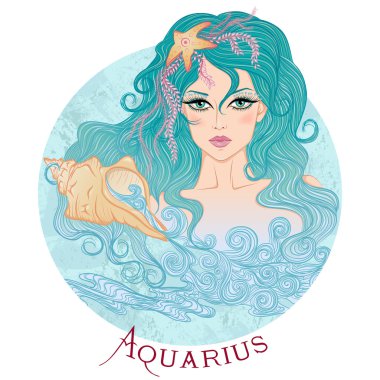 Güzel bir kızken Kova burcunun Astrolojik işareti.