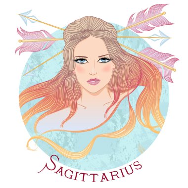 Güzel bir kız olarak Yay burcunun astrolojik işareti.