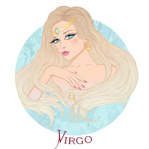 Signo astrológico de Virgo como una chica hermosa — Archivo Imágenes Vectoriales