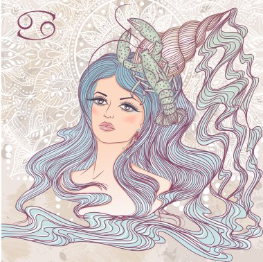 Güzel kız portresi olarak kanser astrolojik işaret