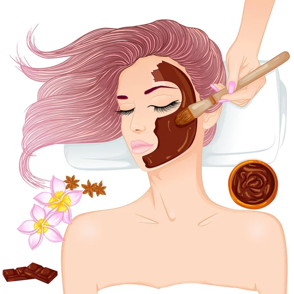 Spa máscara facial — Vetor de Stock