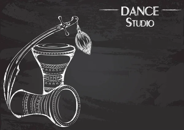 Ligne de danse craie accessoires tribaux — Image vectorielle
