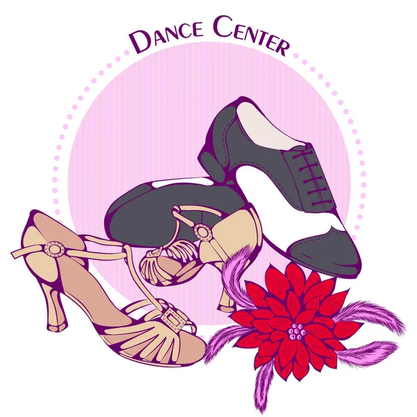 Ligne de danse couleur salle de bal latina chaussures — Image vectorielle
