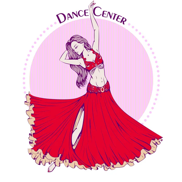Baile línea color danza del vientre — Archivo Imágenes Vectoriales