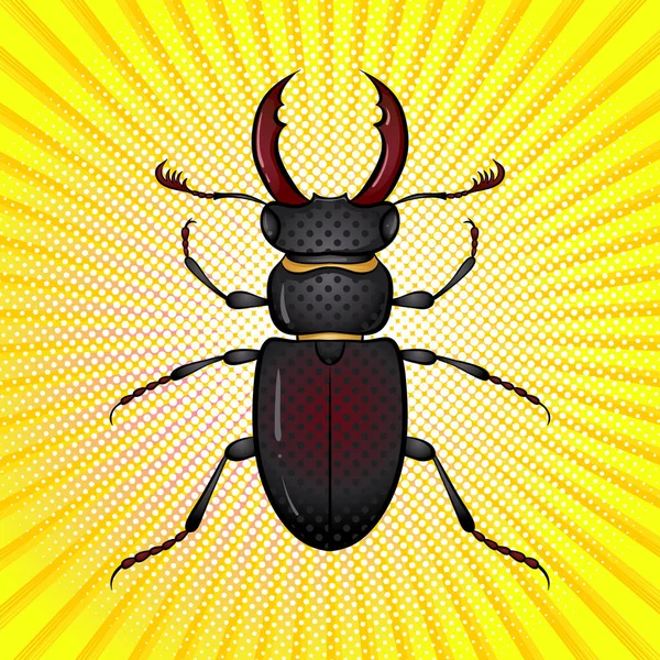 Beetle Hirsch Poster im Retro-Stil — Stockvektor