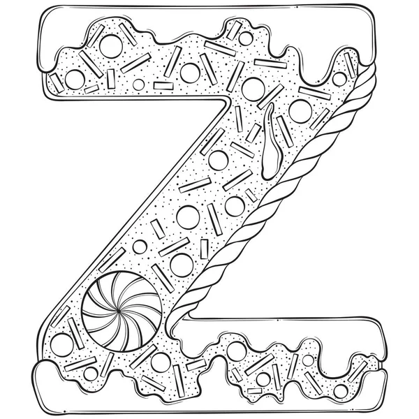 Alfabet peperkoek letter Z — Stockvector