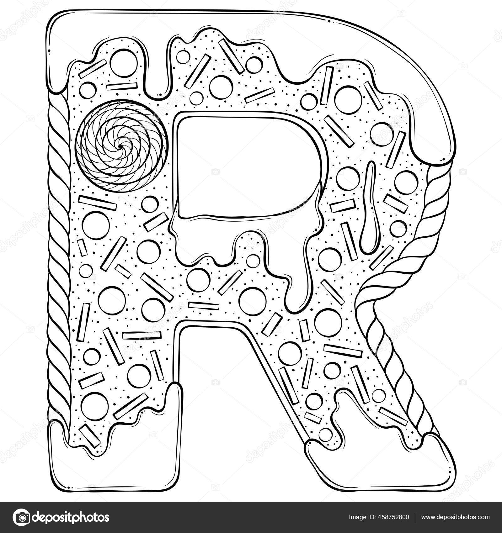 アルファベットのジンジャーブレッド文字r ストックベクター ©ennona 458752800, image size:1600x1700