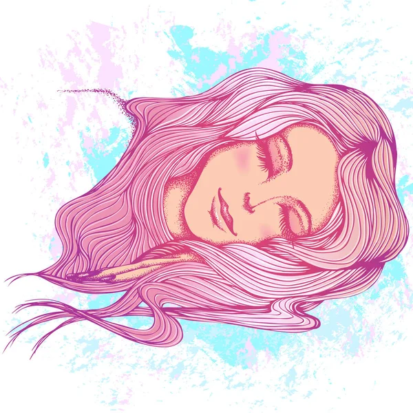 Śpiąca dziewczyna ilustracja — Wektor stockowy