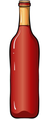 Şarap şişesiyle illüstrasyon