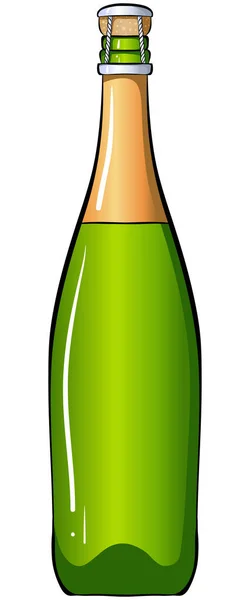 Ilustración vectorial con botella de champán — Archivo Imágenes Vectoriales