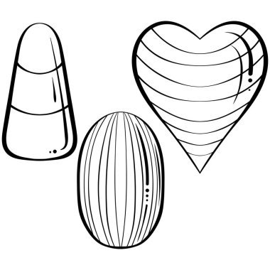 Farklı şekillerde karamel şekerler.