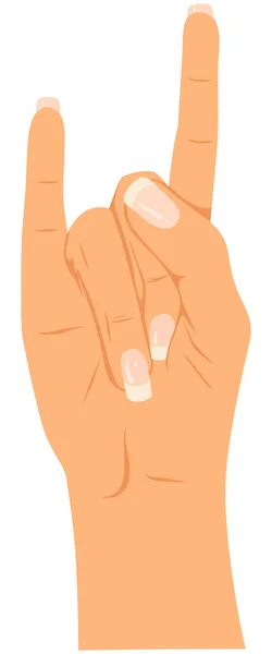 Kecske gesztus női kéz — Stock Vector