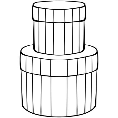 İki yuvarlak hediye kutusu.