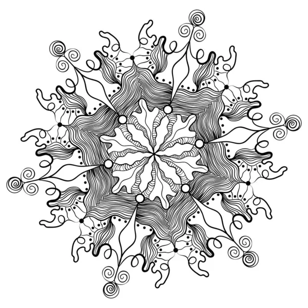 Decorative snowflake line art — 图库矢量图片