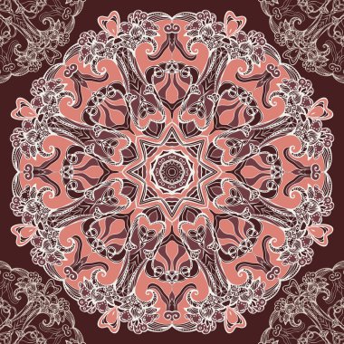 Yuvarlak çiçek tasarım seamless modeli