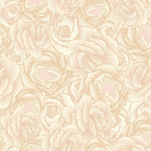 Patrón floral inconsútil flores beige rosas — Vector de stock