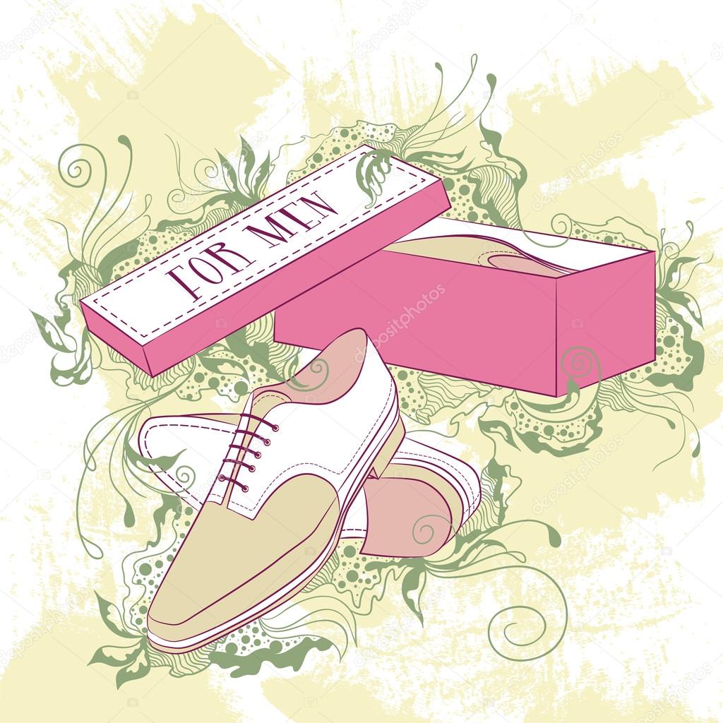 Decorative fashion illustration mens shoes