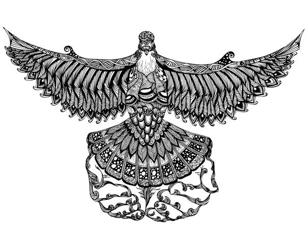 Colombe décorative volant hors des mains humaines — Image vectorielle
