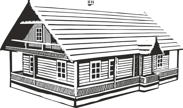 Wood gamla hus — Stock vektor