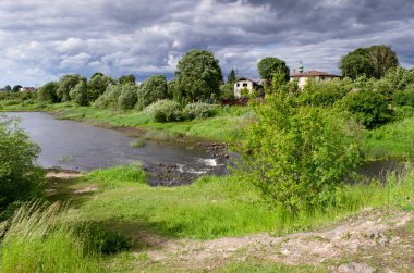 Waterfall near the water-power plant