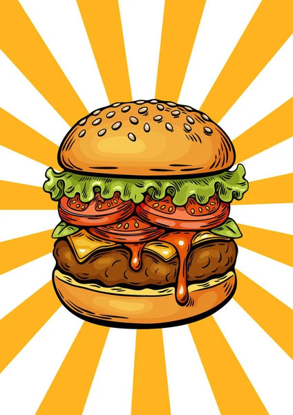 Arka planda sarı vatozlu sosisli tasviri, sokak yemekleri reklamları, menü kapakları ve yemek etkinlikleri için mükemmel..