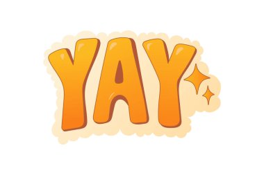 70 'lerin tarzında parlak aksanlı kalın turuncu harfler. Çıkartmalar, kartlar, alıntılar ve neşeli selamlar için harika..