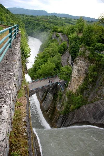 Barrage Genissiat Dans Ain Francia — Foto Stock