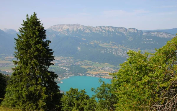 Der See Von Annecy Vom Col Forclaz — Stockfoto