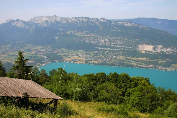 Der See Von Annecy Vom Col Forclaz — Stockfoto