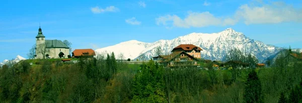 Mont Saxonnex Ist Eine Gemeinde Den Französischen Alpen — Stockfoto