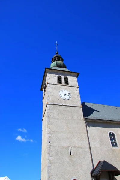 Mont Saxonnex Ist Eine Gemeinde Den Französischen Alpen — Stockfoto