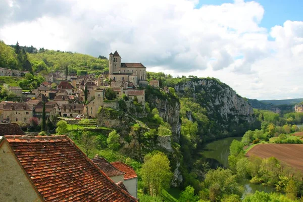 Fransa Daki Saint Cirq Lapopie Köyü — Stok fotoğraf