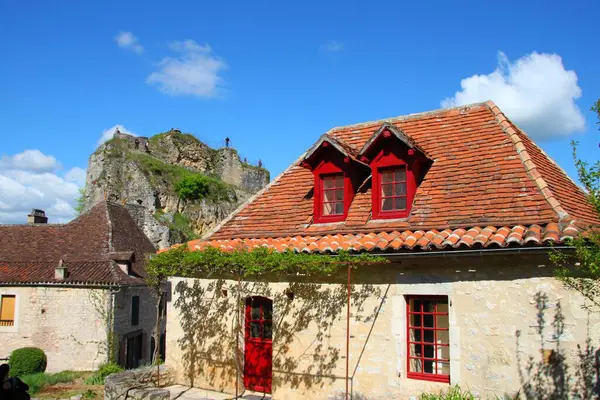 Den Vackra Byn Saint Cirq Lapopie Frankrike — Stockfoto