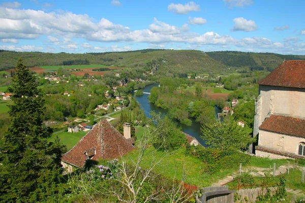 Bonita Aldeia Saint Cirq Lapopie França — Fotografia de Stock