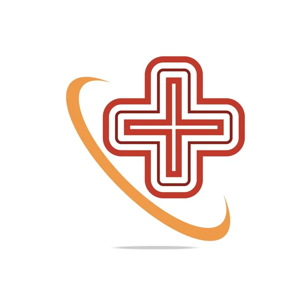 Logo Rosso Potere medico buon design — Vettoriale Stock