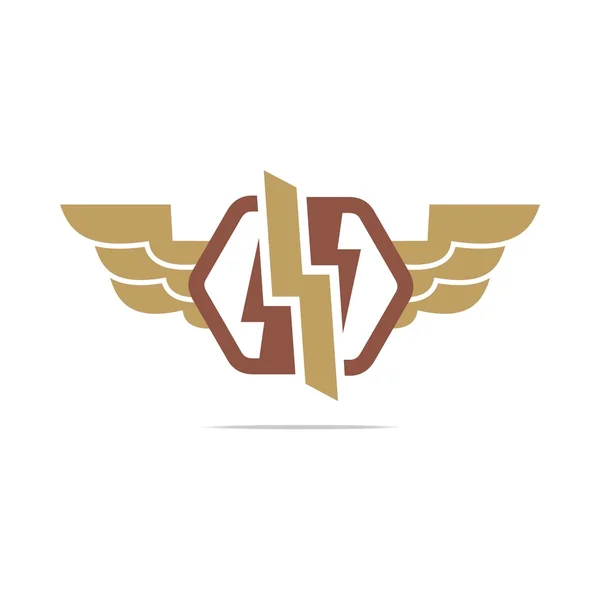 ロゴ電気力の翼アイコン デザインのシンボル抽象的なベクトル — ストックベクタ