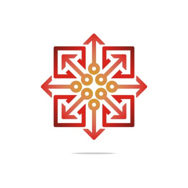 Logo tasarım Hexa ok mükemmel simge stil