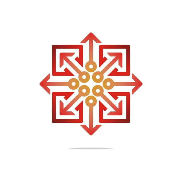 Diseño del logo Hexa arrow perfect icon style — Vector de stock