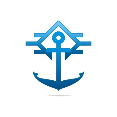 Achor Gemi Vektör Yaz illüstrasyon tasarım Logo