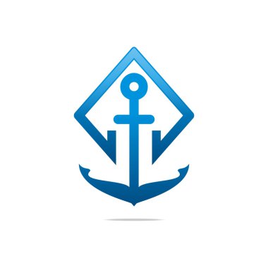 Achor Gemi Vektör Yaz illüstrasyon tasarım Logo