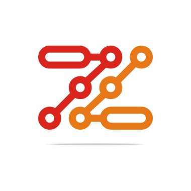 Logo tasarım mektup Z bağlama öğesi grafik sembol simge vektör