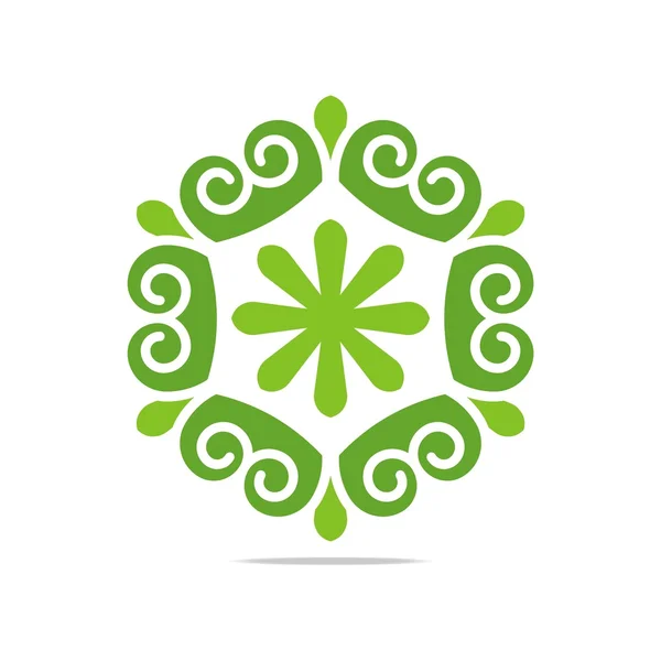 Logo Design naturalny Ornament ogród rośliny streszczenie Symbol ikonę koło — Wektor stockowy