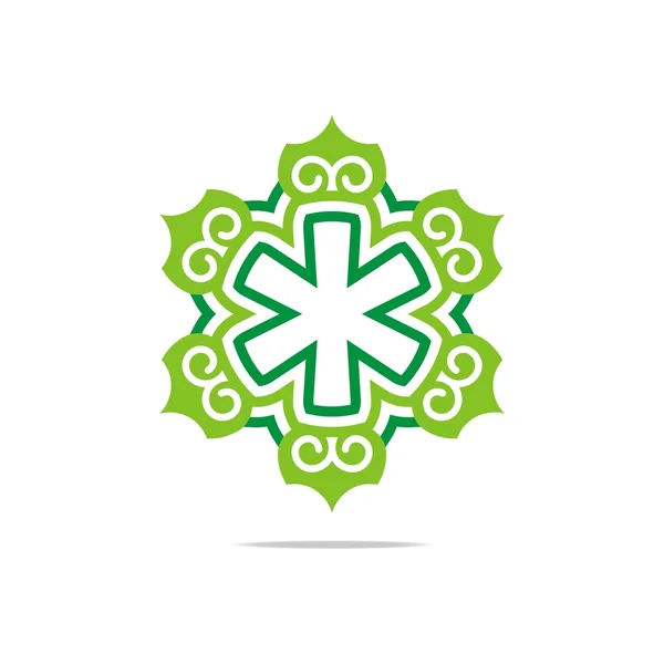 Logo Design naturalny Ornament ogród rośliny streszczenie Symbol ikonę koło — Wektor stockowy