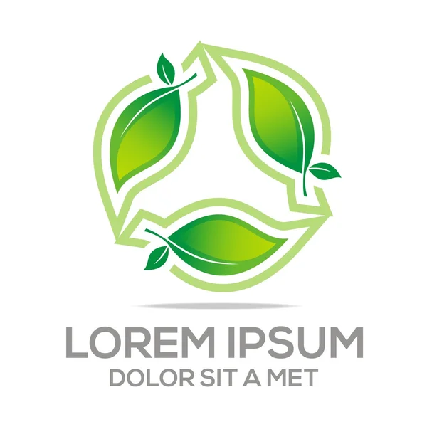 Logotipo Abstrato Bio Folhas Natural Ecologi Plant Icon Design Vector — Vetor de Stock