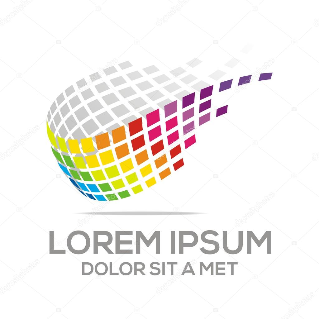 Abstract brand business concept colorful development wings
