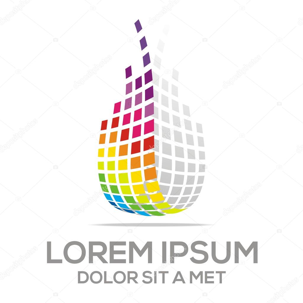 Abstract brand business concept colorful development wings