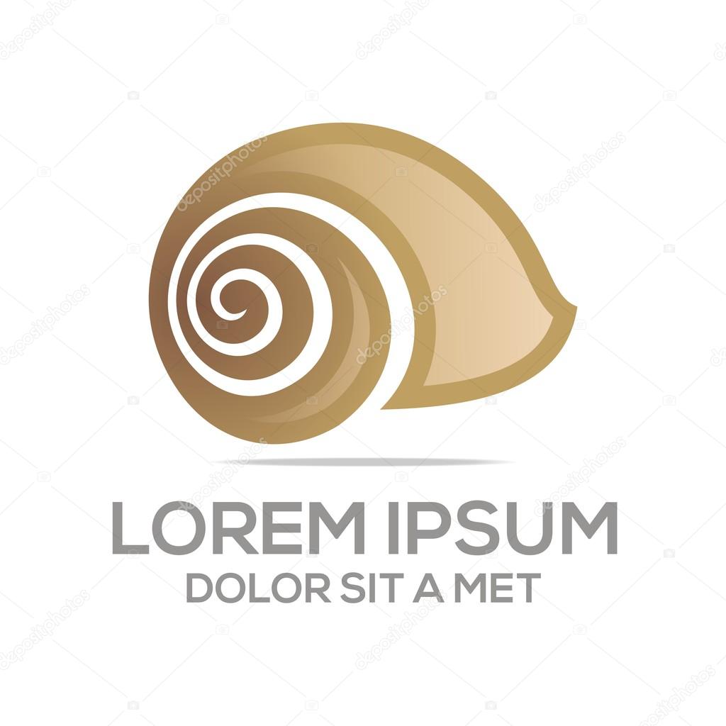 Abstract Logo Snail Ocean Slug Shell Design Animals Vector
