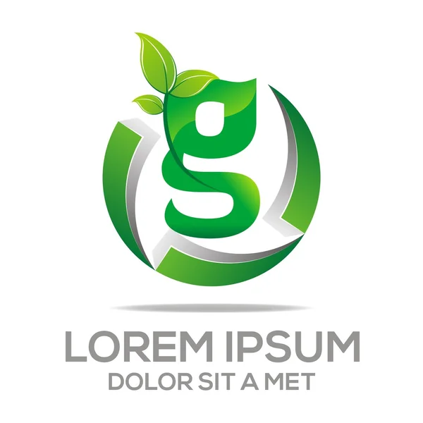 Logo vektorové písmeno G Design Element Eco listy — Stockový vektor