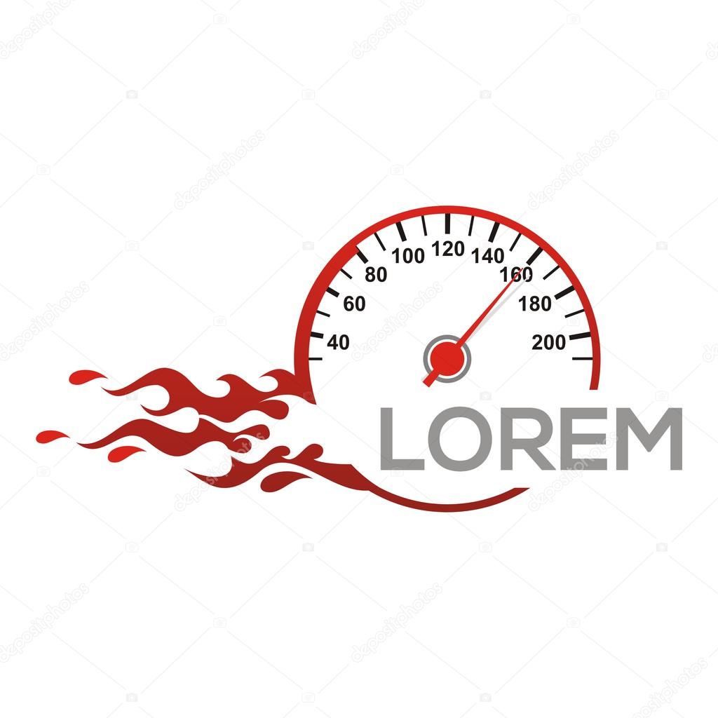 Speedometer Logo Vector Red Race Racing Drag